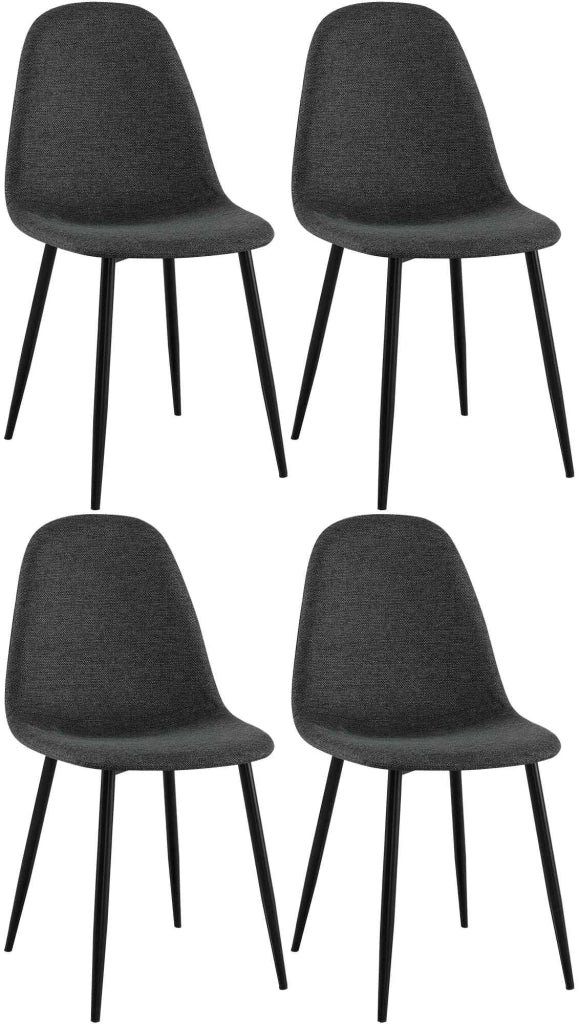 Set di 4 sedie per sala da pranzo in tessuto Napier 4