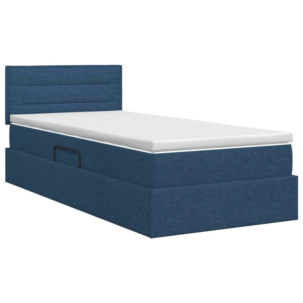 Letto con contenitore e materasso con testiera Blu 90 x 200 cm 3458537