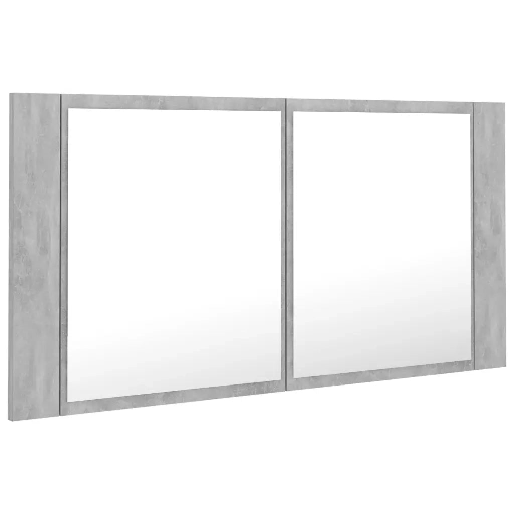 Armadietto a Specchio con Luci LED Grigio Cemento in Acrilico 804976