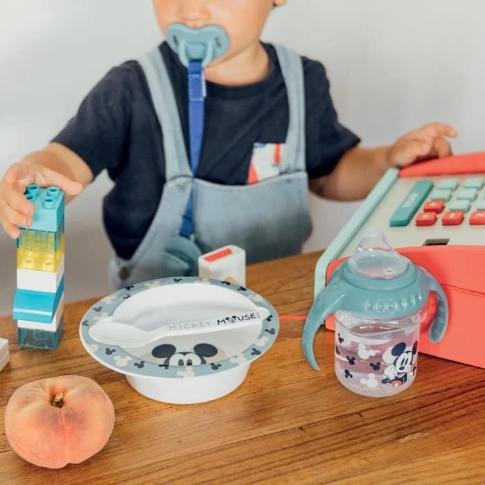 Confezione pappa THERMOBABY MICKEY 1a età - 1 stuzzicadenti + 1 ciotola + 1 tazza con manico + 2 cucchiai