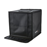 Walimex Pro Cubo di ripresa pronto all'uso (43 x 43 x 43 cm con illuminazione a LED, inclusi inserti per scanalature e diffusore) nero