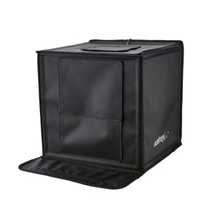 Walimex Pro Cubo di ripresa pronto all'uso (43 x 43 x 43 cm con illuminazione a LED, inclusi inserti per scanalature e diffusore) nero