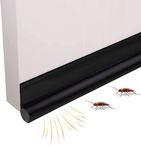 Blocco del Calore per Porte - Sigillante Autoadesivo - Protezione dal Freddo e dal Rumore - Chiusura (96 cm x 2, Nero)