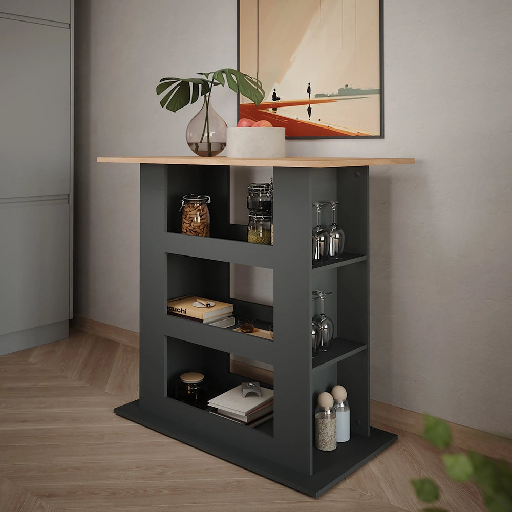 Vicco Tavolo da bar Quercia dorata/antracite 110 x 65 cm