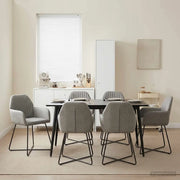 Sedie da pranzo 4 pz Velluto Grigio Chiaro 55 x 50 x 84 cm 3428373