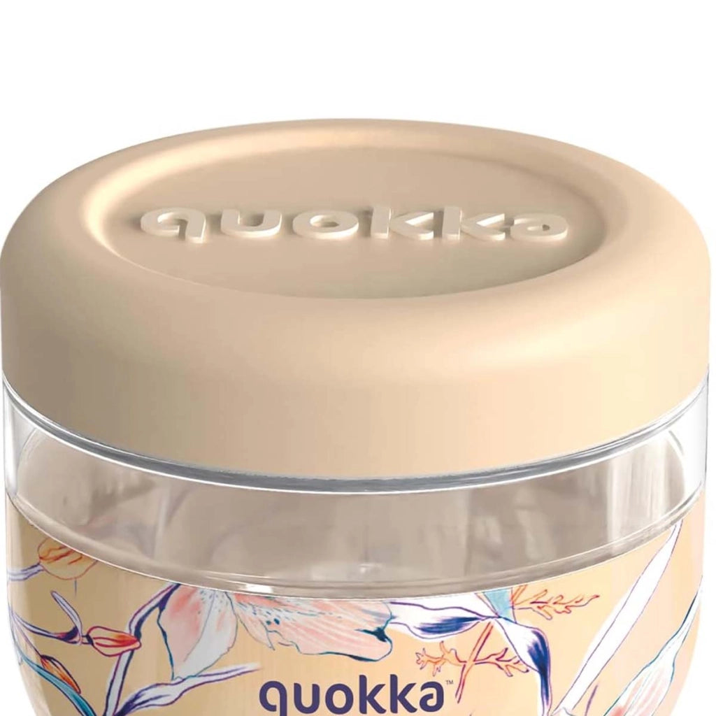 Contenitore Alimentare con Motivo Vintage Floreale 770ml con Coperchio Beige Quokka