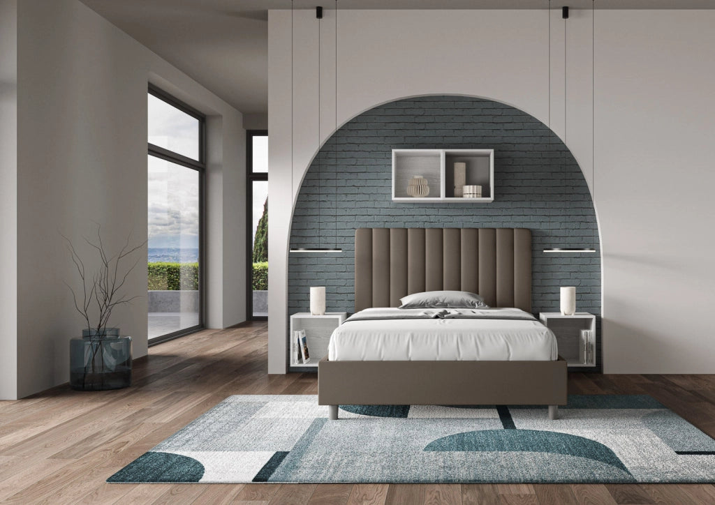 Letto 1 Piazza e Mezzo 120x190 cm Senza Rete Agueda Cappuccino