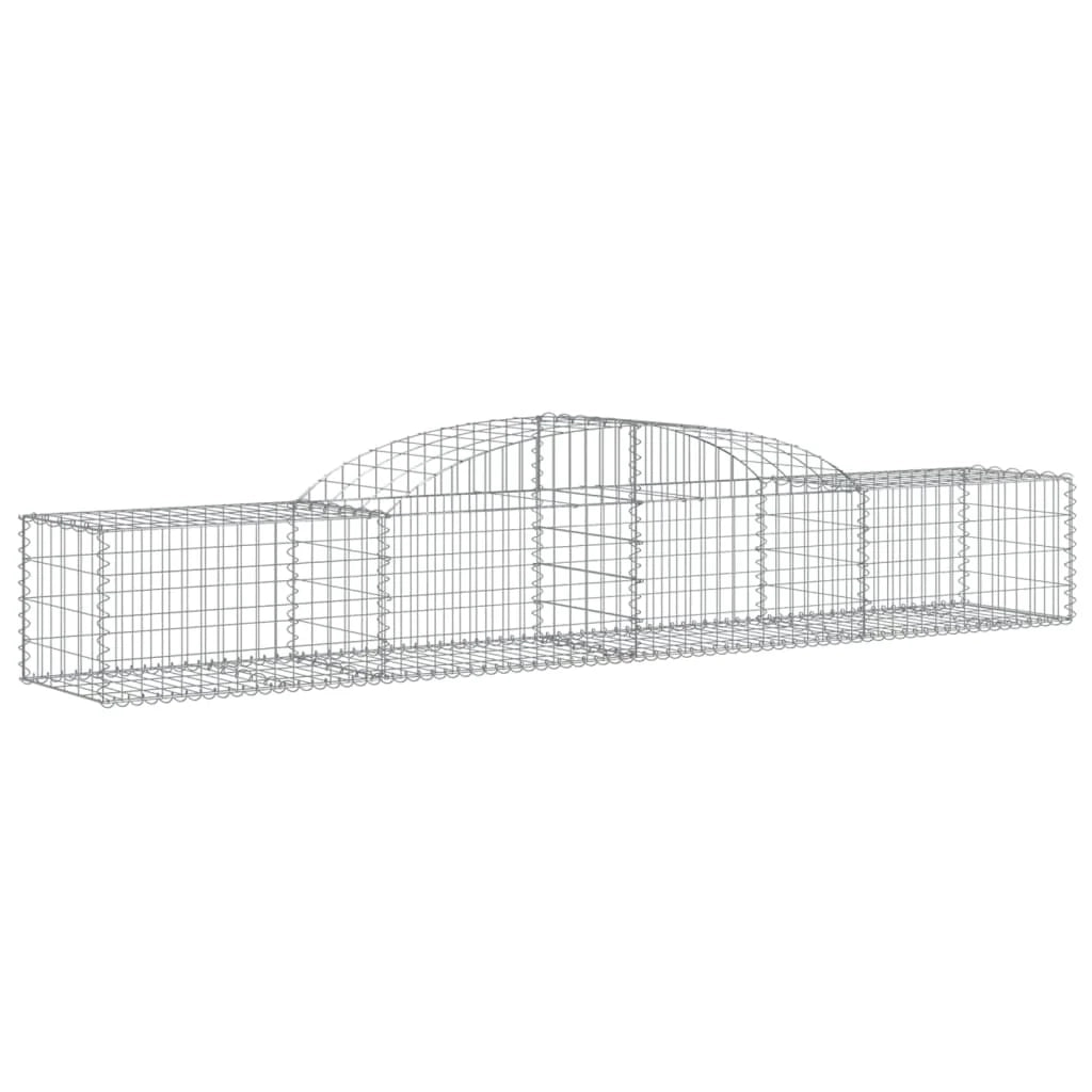 Set di 2 gabbioni ad arco per recinzione gabbia o muro di contenimento 300 x 50 x 40/60 cm ferro zincato argento 02_0041380