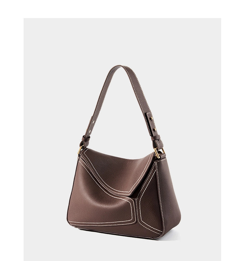 Borse a tracolla in vera pelle, eleganti borse a spalla Hobo viola