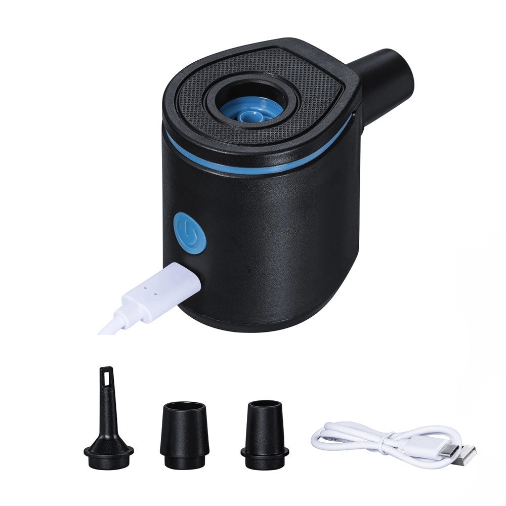 Trade Shop - Pompa Di Gonfiaggio Elettrico Powertouch Pocket Usb Da 90 L/min Con 3 Adattatori 62289 -