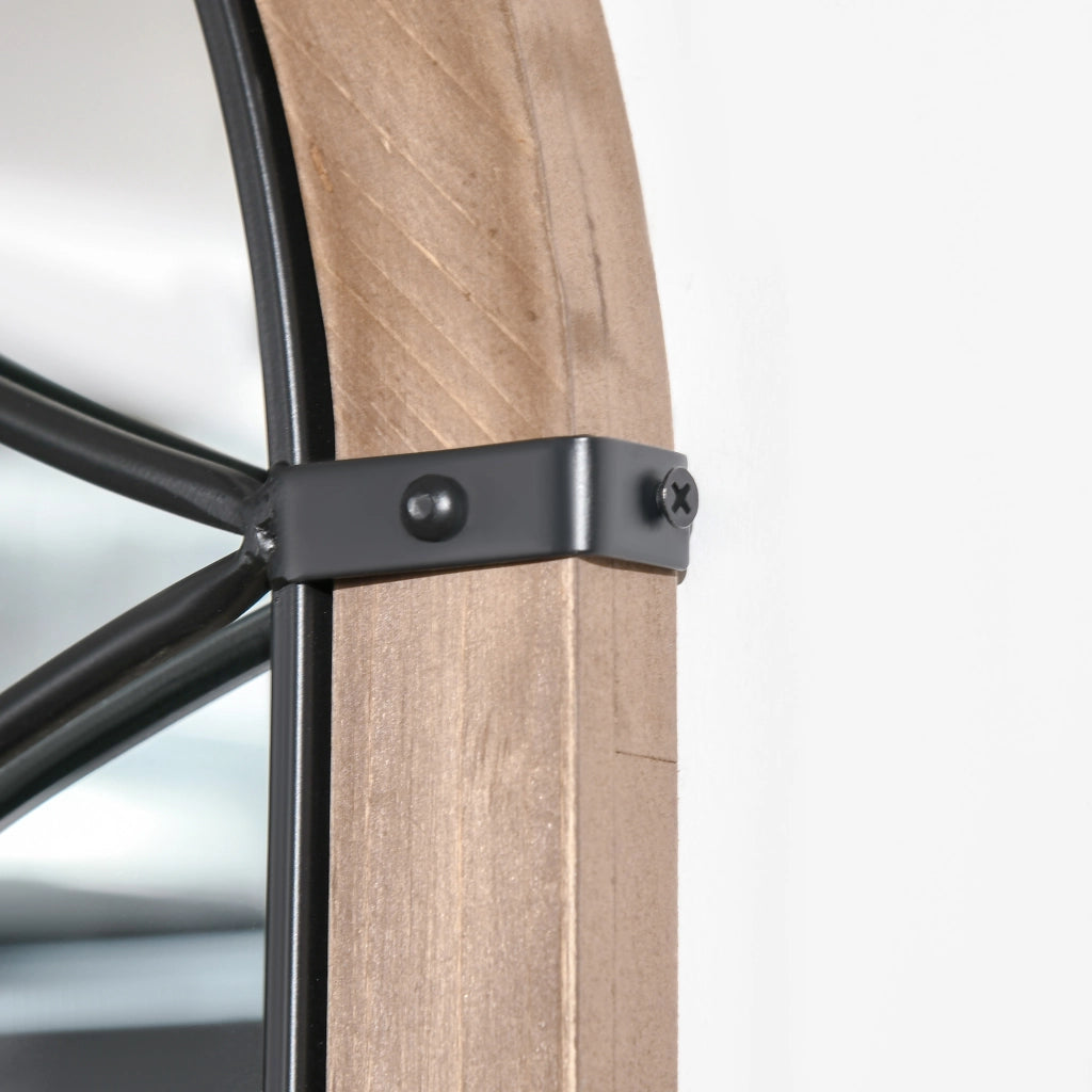 Specchio da Parete in Legno con Ganci ¨C zephmum ¨C 93x60 cm Marrone