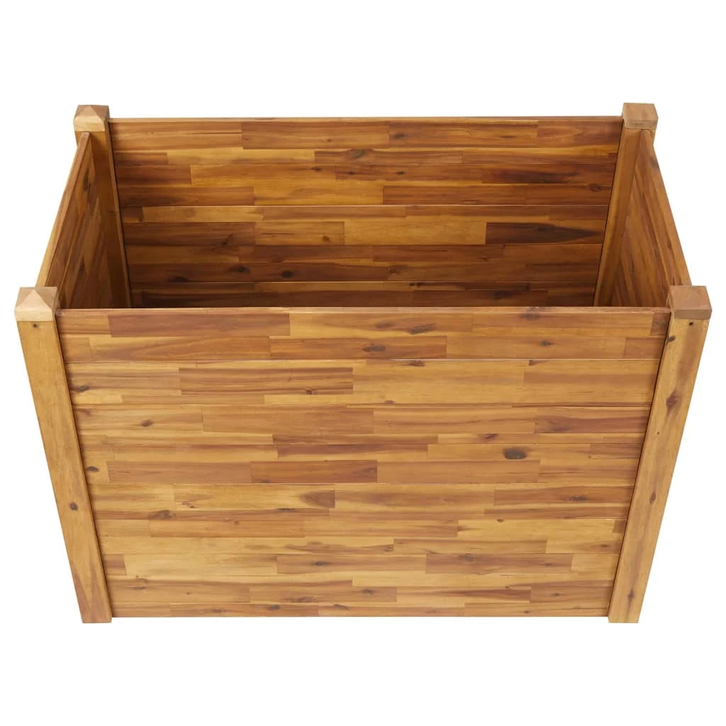 Fioriera rialzata per piante e fiori giardino 110 x 60 x 84 cm legno massello di acacia 02_0000985