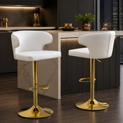 Sgabello da bar 85-110 cm bianco in PU, altezza regolabile e girevole