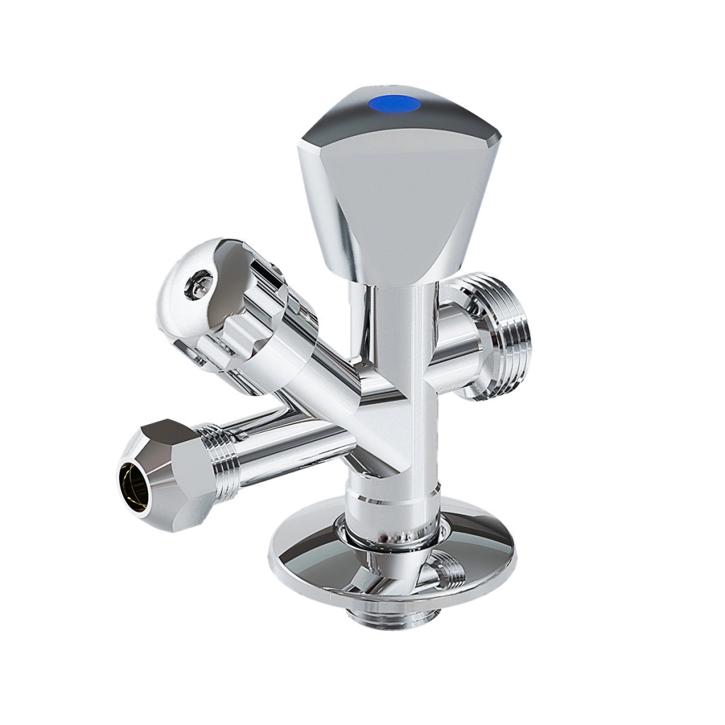 RUBINETTO COMBINATO SOTTOLAVABO - LAVATRICE- 1/2 x 3/4 x 3/8 x 10- DH- pezzi 1