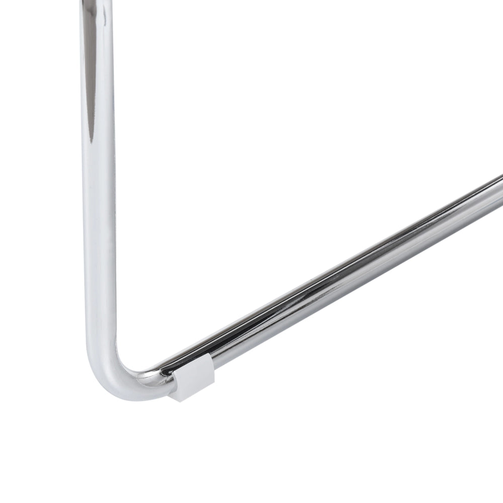Set di 2 Sedie da Pranzo in Ecopelle Nera Gambe in Metallo Cromato Moderne