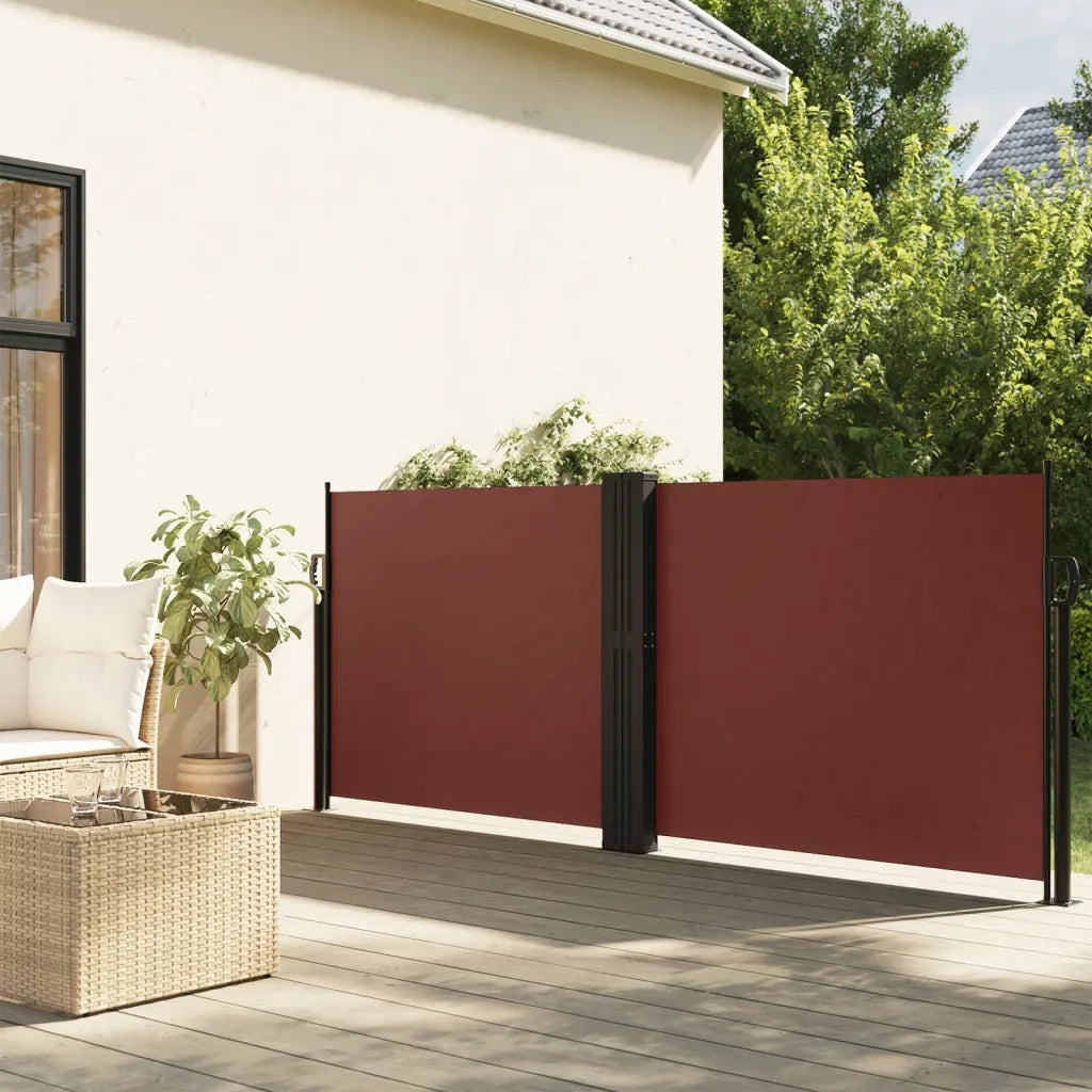 Tenda Laterale Retrattile Marrone 140x1200 cm 4004809