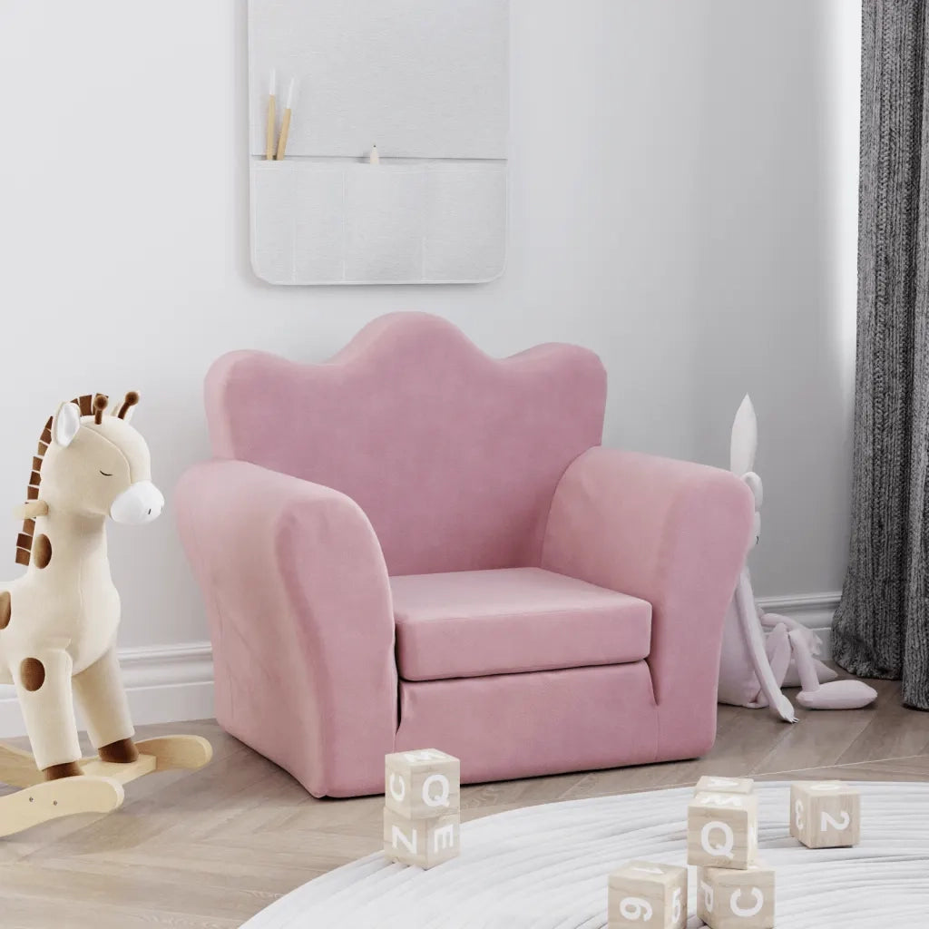 Divano Letto per Bambini-Sofa Letto-Daybed-Divanetto Rosa in Morbido Peluche 438327
