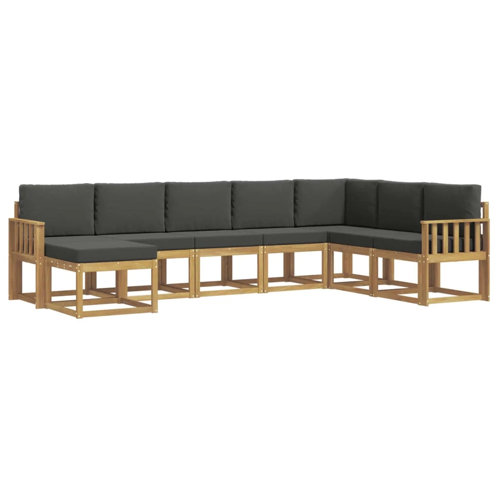 Set di divani da esterno con cuscino 8 pcs Bianco e Antracite