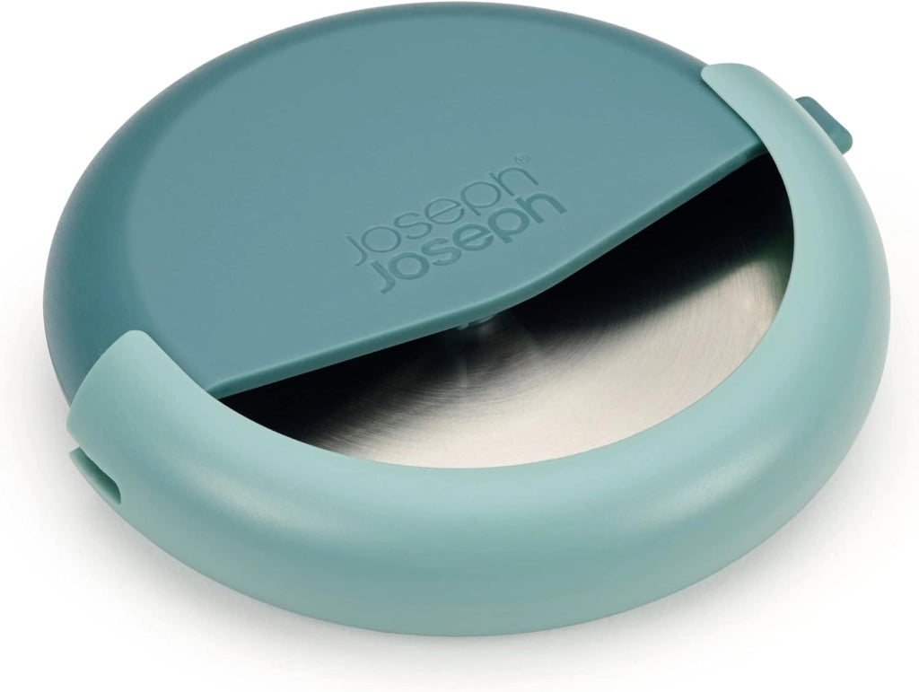 Joseph Joseph Duo Rotella Tagliapizza con Lama in Acciaio Inox, con Guaina protettiva, Compatto, Azzurro Scuro