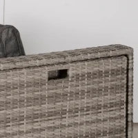 Salotto da Esterno in Rattan PE da 8 Pezzi, Set Mobili da Giardino Salvaspazio con Poltrone, Tavolini e Sgabelli, Grigio