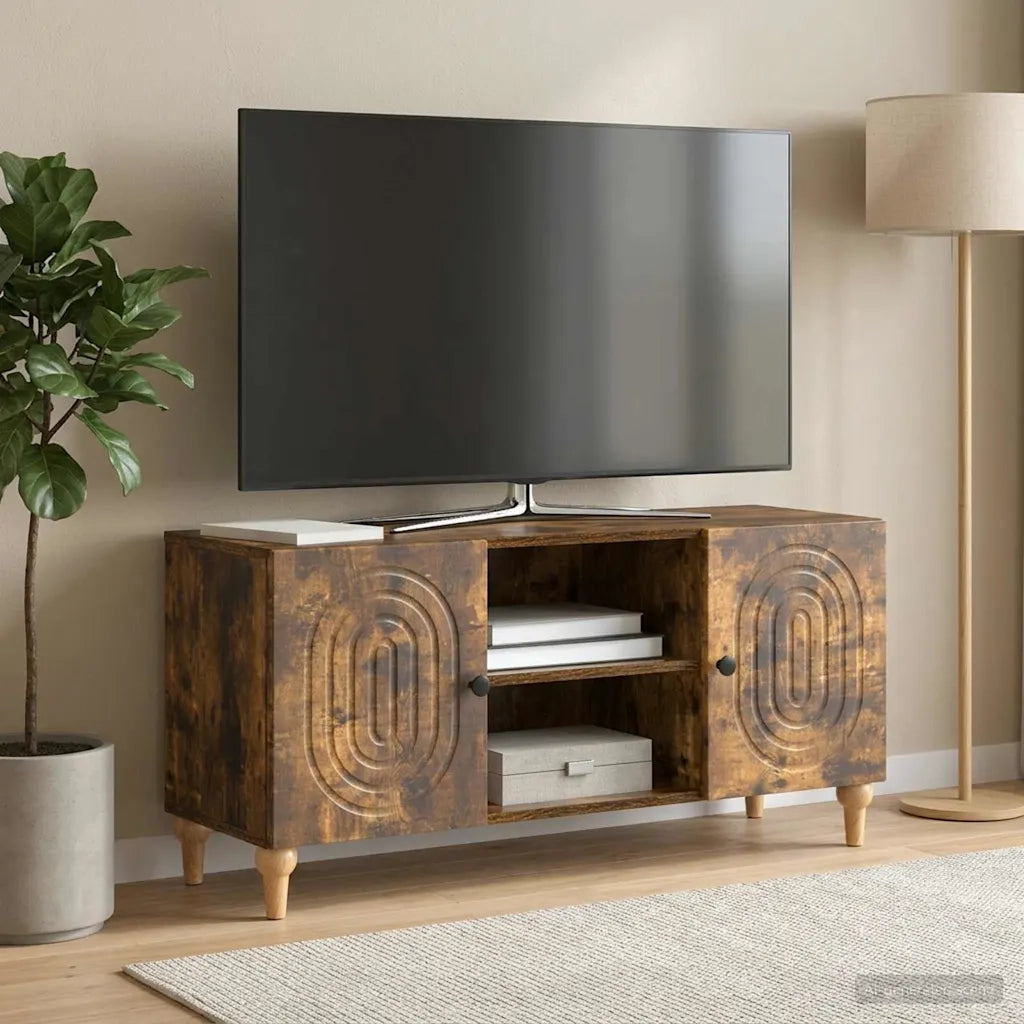 Mobile TV Rovere Fumo 102 x 34,5 x 50 cm Legno ingegnerizzato 894240