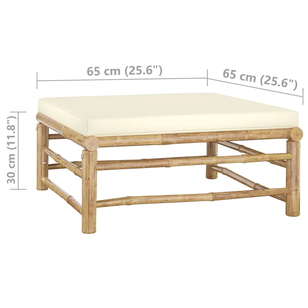 Set Divani da Giardino 4 pz con Cuscini Bianco Crema in BambÃ¹ cod mxl 41443