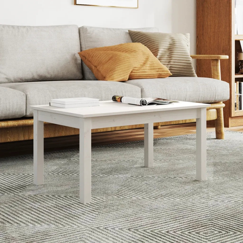 Tavolino da salotto | Tavolino da caff¨¨ | Tavolino da Soggiorno Bianco 80x50x40 cm Legno Massello di Pino