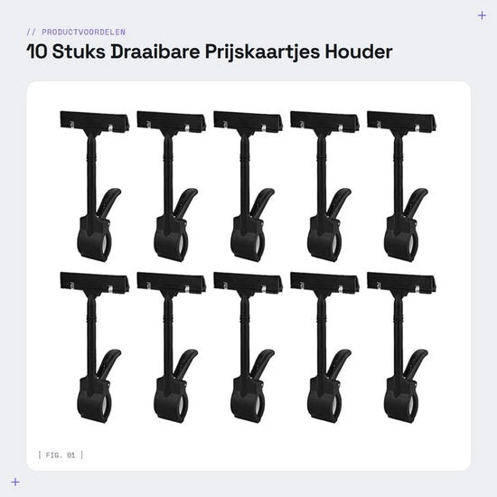 Display per 10 pezzi di cartelle da prezzo rotanti per vendita