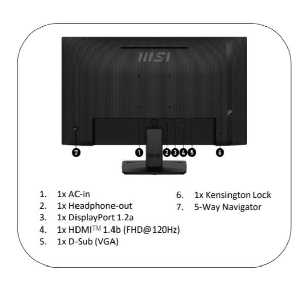 Msi pro mp271a e2 monitor pc 68,6 cm (27") 1920 x 1080 pixel full hd lcd nero - 9S6-3PD0CT-001