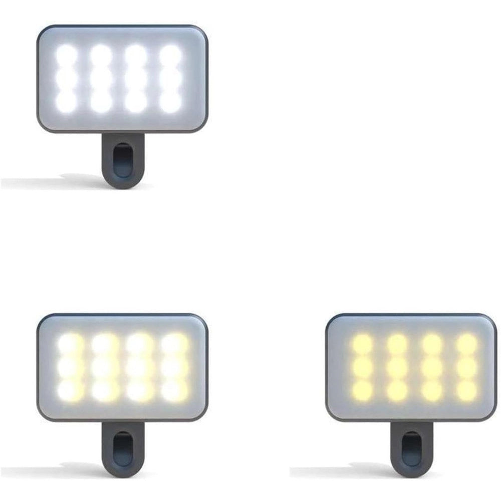 Trade Shop - Luce Ricaricabile Video Led Portatile Pannello Luminoso Con Clip Usb Riprese Telefono -