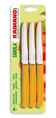 Set 6 Coltelli da Tavola Cucina dinamik Lama Seghettata zafferano kaimano