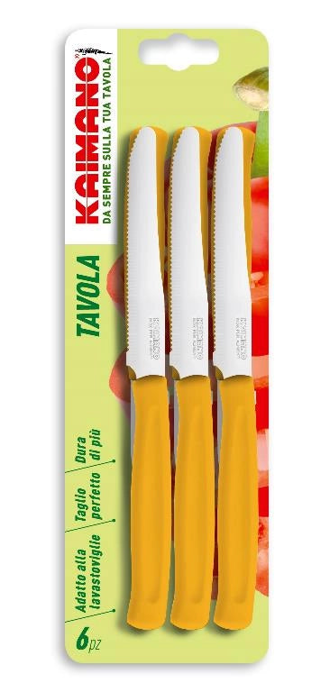 Set 6 Coltelli da Tavola Cucina dinamik Lama Seghettata zafferano kaimano