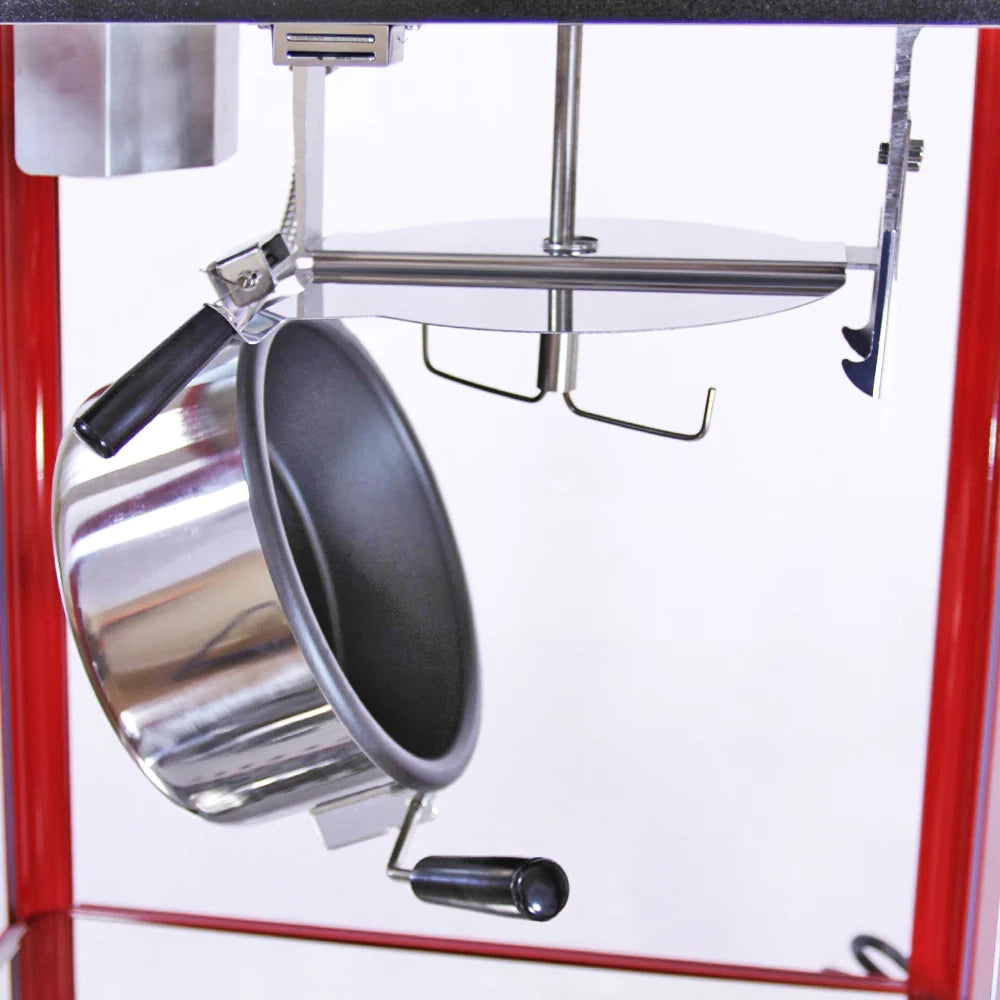 Macchina per Popcorn con Carrello Acciaio Inox Pop Corn Professionale 1370W