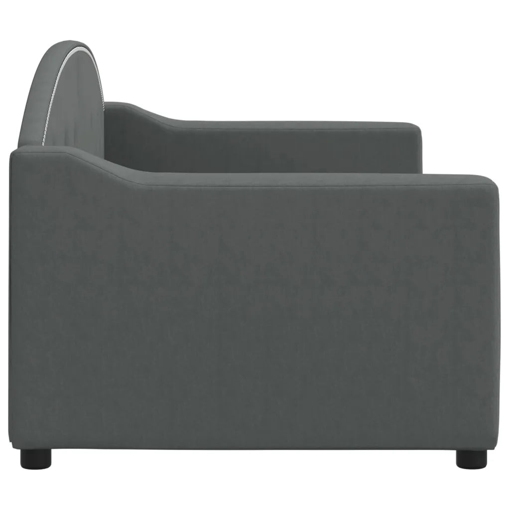 Letto da Giorno Grigio Scuro 80x200 cm in Tessuto