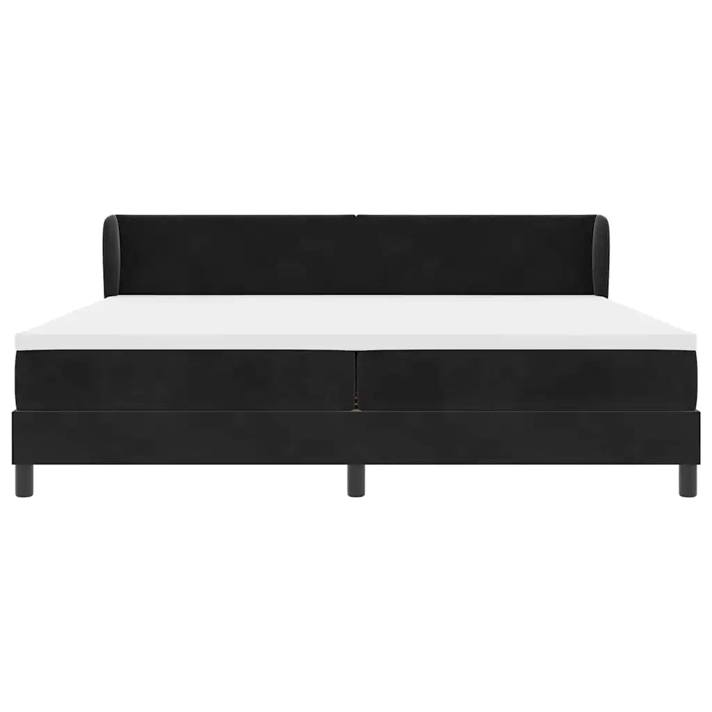 Letto a molle con materasso Nero 200 x 200 cm Velluto 3340462