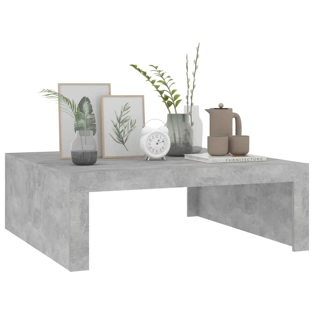 Tavolino da Salotto Grigio Cemento 100x100x35 cm Truciolato cod mxl 22698