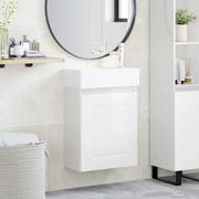Mobile bagno con rubinetto Bianco Lucido 45,5 x 22,5 x 84 cm