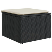Sgabello Giardino con Cuscino Nero 55x55x37 cm in Polyrattan CFW3581271