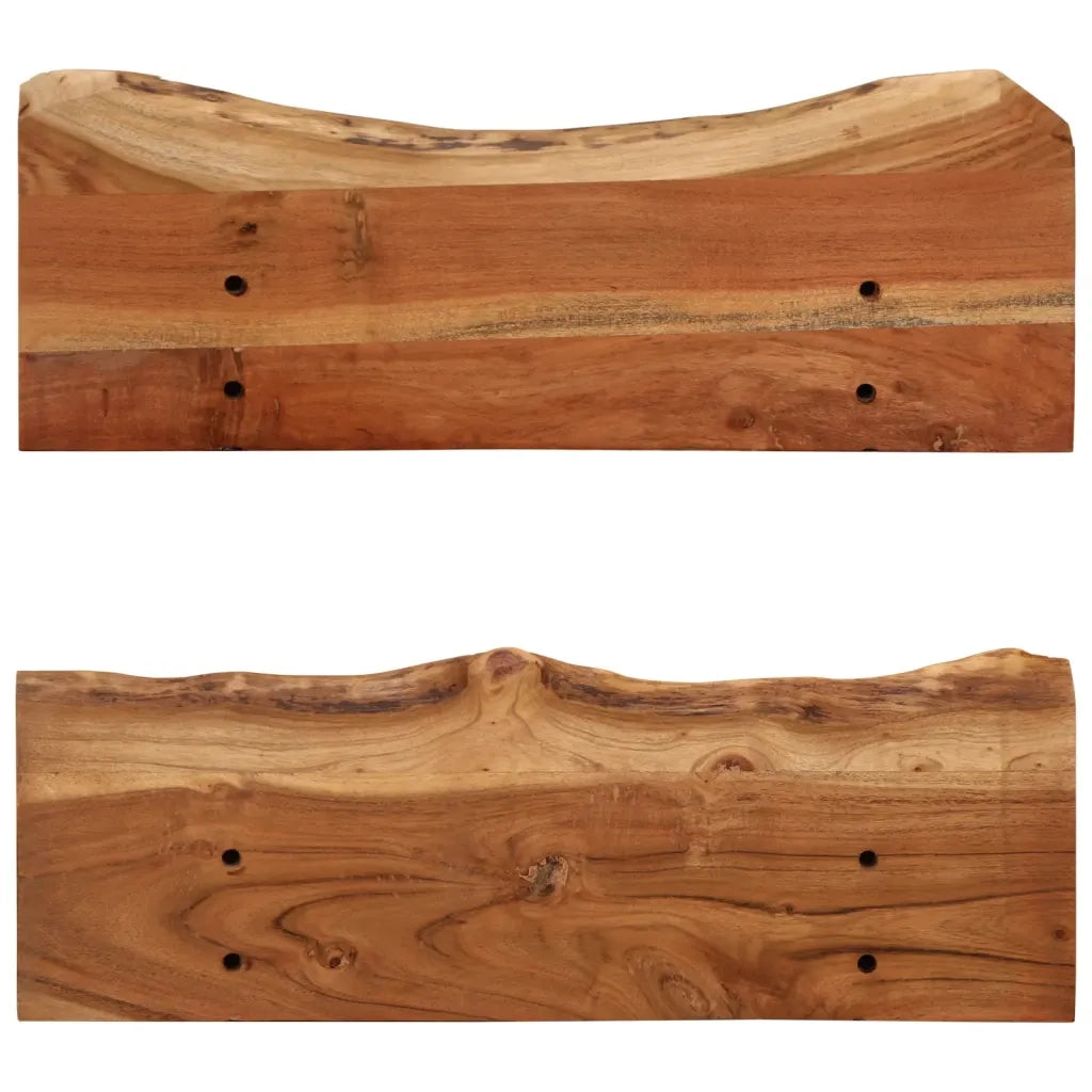 Mensole 2 pz 60x20x18 cm in Legno Massello di Acacia 247927