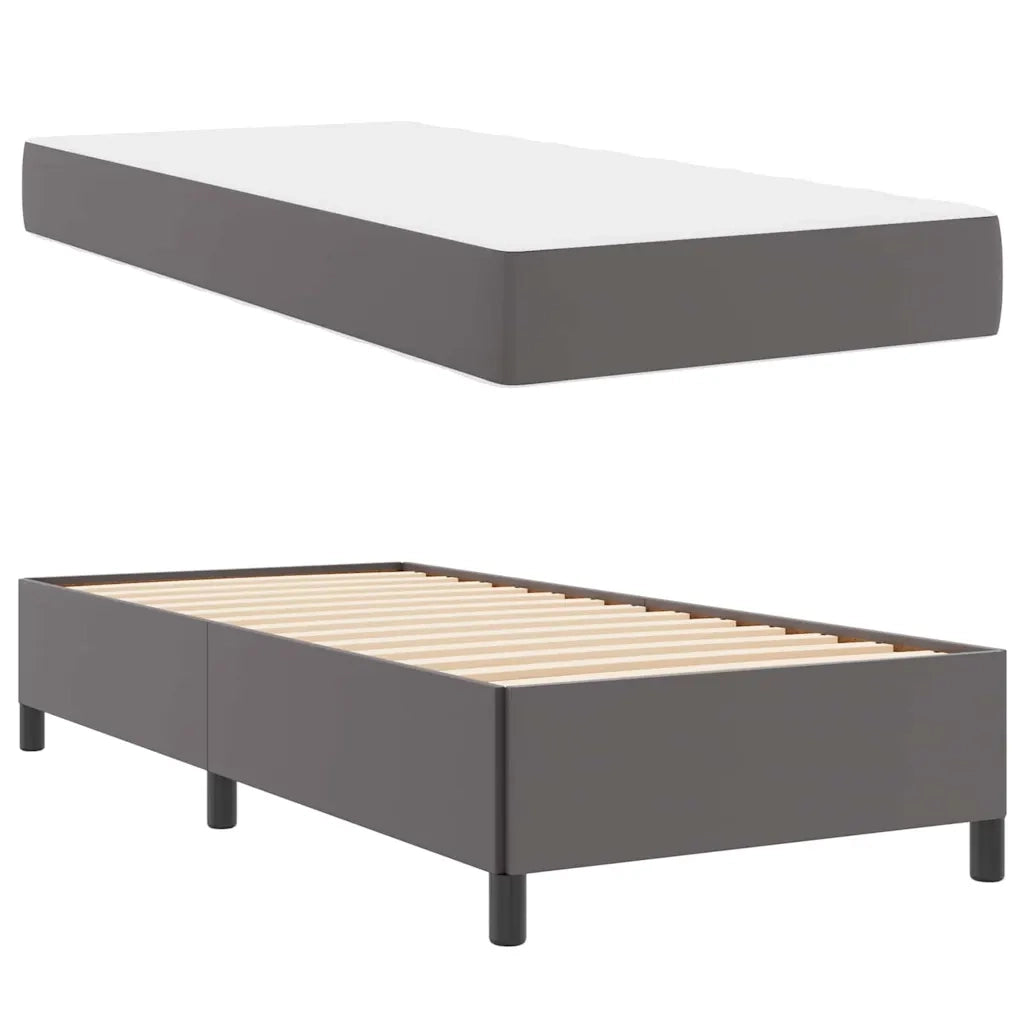 vidaXL Struttura letto con materasso con materasso Grigio 90 x 200 cm