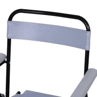 Sedia WC Pieghevole con Vaso Rimovibile per Anziani e Disabili in Tubi di Ferro e Plastica 52 x 50 x 75cm