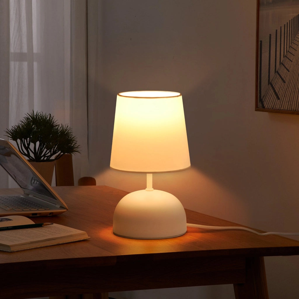 ZMH Lampada da tavolo E14 bianco lampada da comodino moderna 40W adatta per camere da letto e uffici