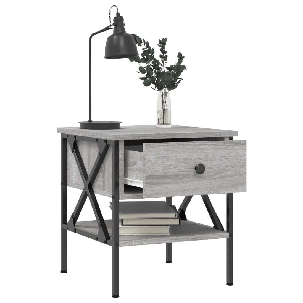Comodini 2 pz Grigio Sonoma 40x42x45 cm in Legno Multistrato 825960