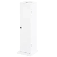 Mobile da Bagno Stretto con Apertura per Carta Igienica e Ripiani Stile Moderno 19,5x19,5x65 cm Bianco