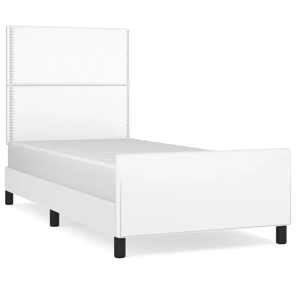 Giroletto con Testiera Bianco 100x200 cm in Similpelle 3125495