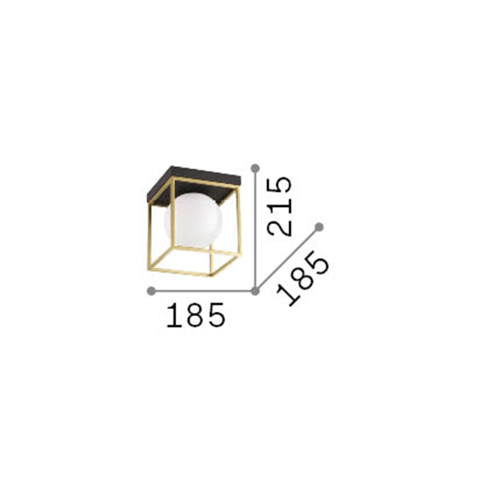 Plafoniera Contemporanea Lingotto Metallo Ottone 1 Luce E14