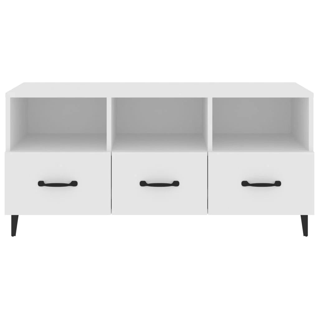 Mobile TV multimediale mensola TV credenza mobile TV sala da pranzo soggiorno camera da letto 102 x 35 x 50 cm legno ingegnerizzato bianco 02_0025576