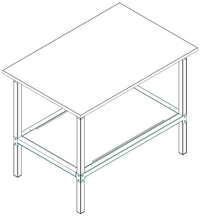 Banco da lavoro per magazzino con struttura metallica cm. 120x80x93h