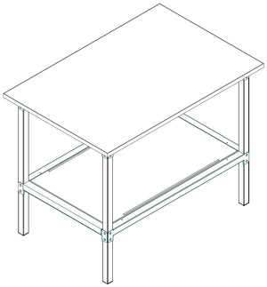 Banco da lavoro per magazzino con struttura metallica cm. 120x80x93h