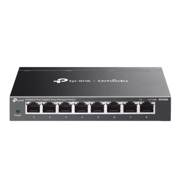 Tp-link es208g switch di rete gestito gigabit ethernet (10/100/1000) nero